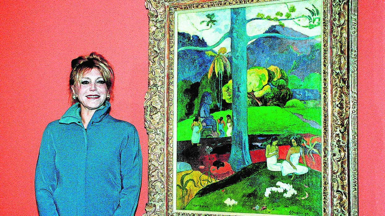 Carmen Thyssen con el «Mata Mua», de Gauguin, en una imagen de archivo