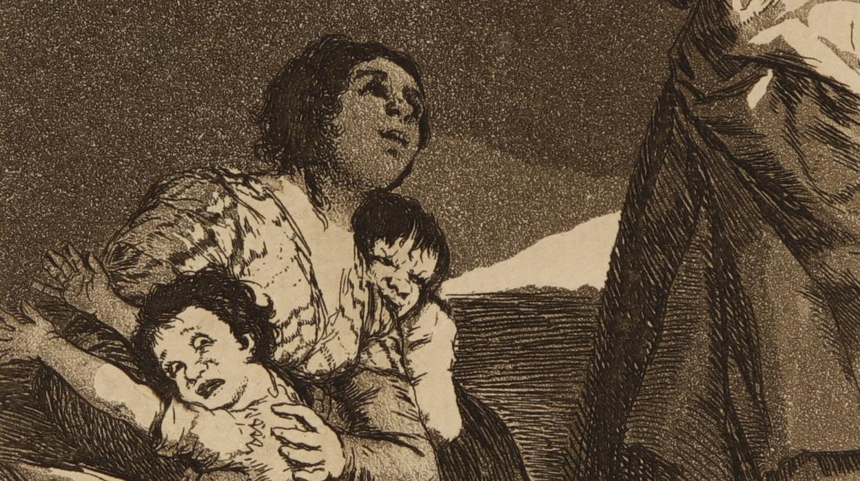 Detalle de «Que viene el coco», de Goya
