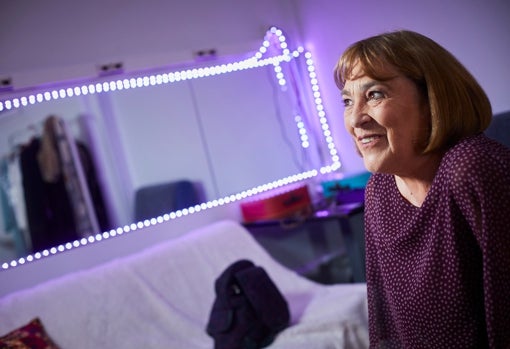 La actriz, en su camerino de Teatro Reina Victoria