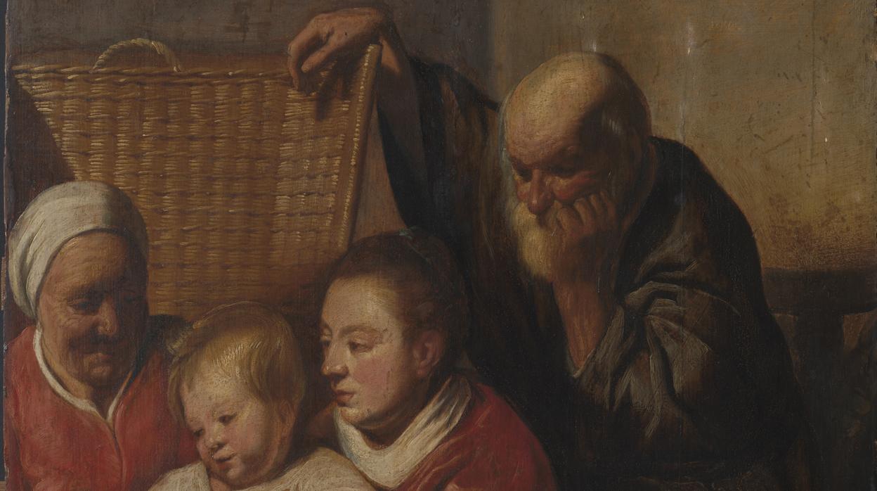 Detalle de «La Sagrada Familia», atribuida a Jordaens, del Ayuntamiento de Bruselas