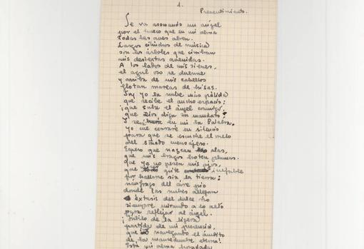 Uno de los poemas manuscritos de Carmen Conde