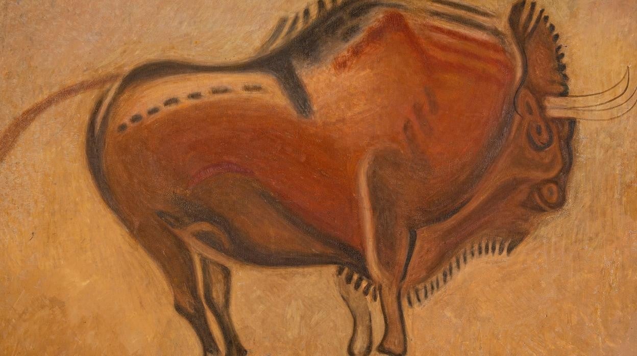 Detalle de uno de los grandes lienzos de Benítez Mellado