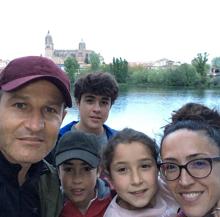Jarocho, en un selfie familiar en Salamanca