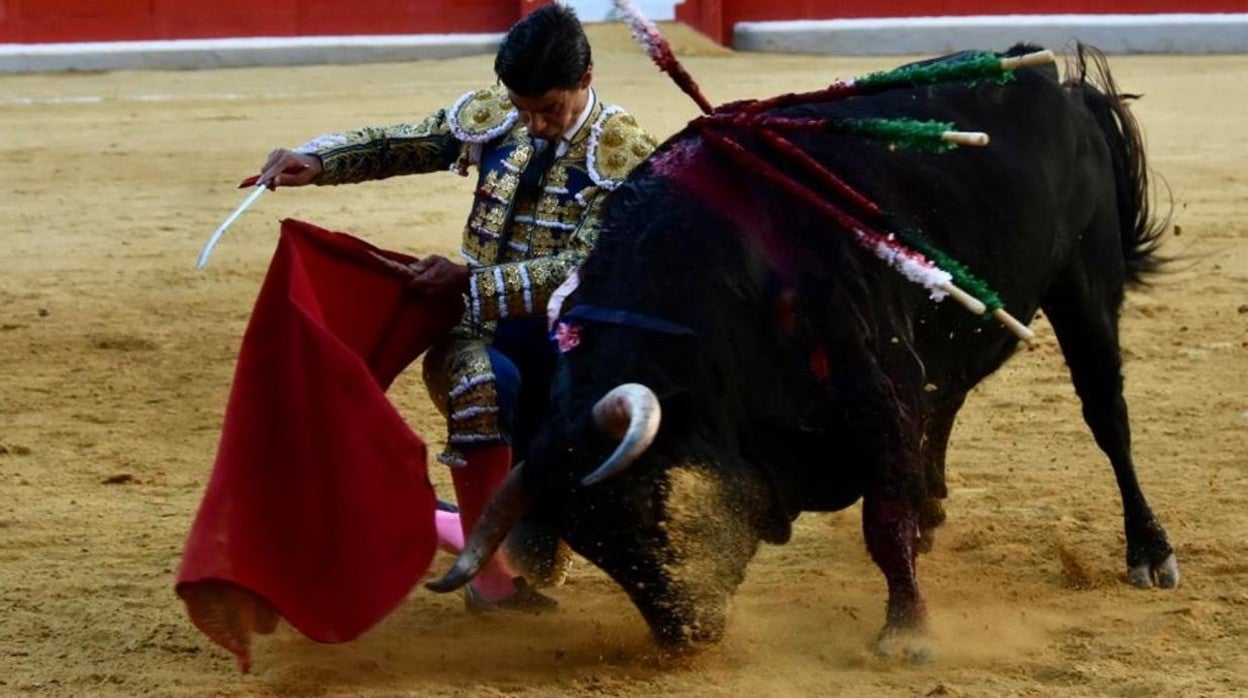 Pablo Aguado, torerísimo rodilla en tierra con el tercer toro, ‘Carcelario’