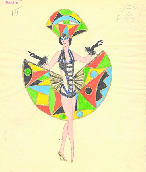 Figurín para el teatro de Álvaro Retana