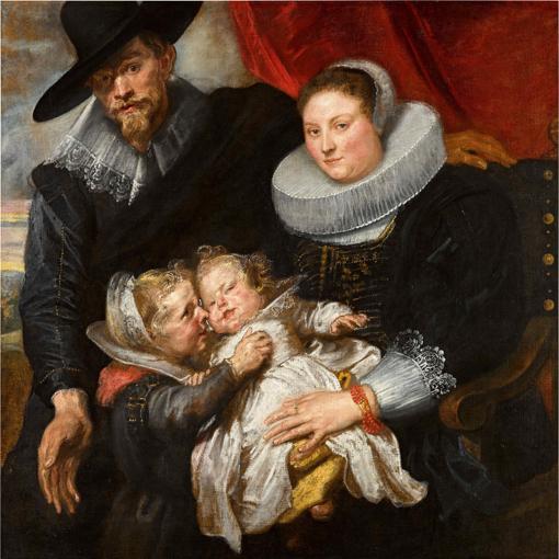 Retrato de Van Dyck de la familia del pintor Cornelis de Vos y su esposa Suzanna Cock y sus dos hijos mayores, Magdalena y Jan-Baptist