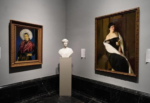 En la última sala, dedicada a las primeras décadas del siglo XX, cuelga 'La boloñesa', de María Blanchard (a la izquierda)