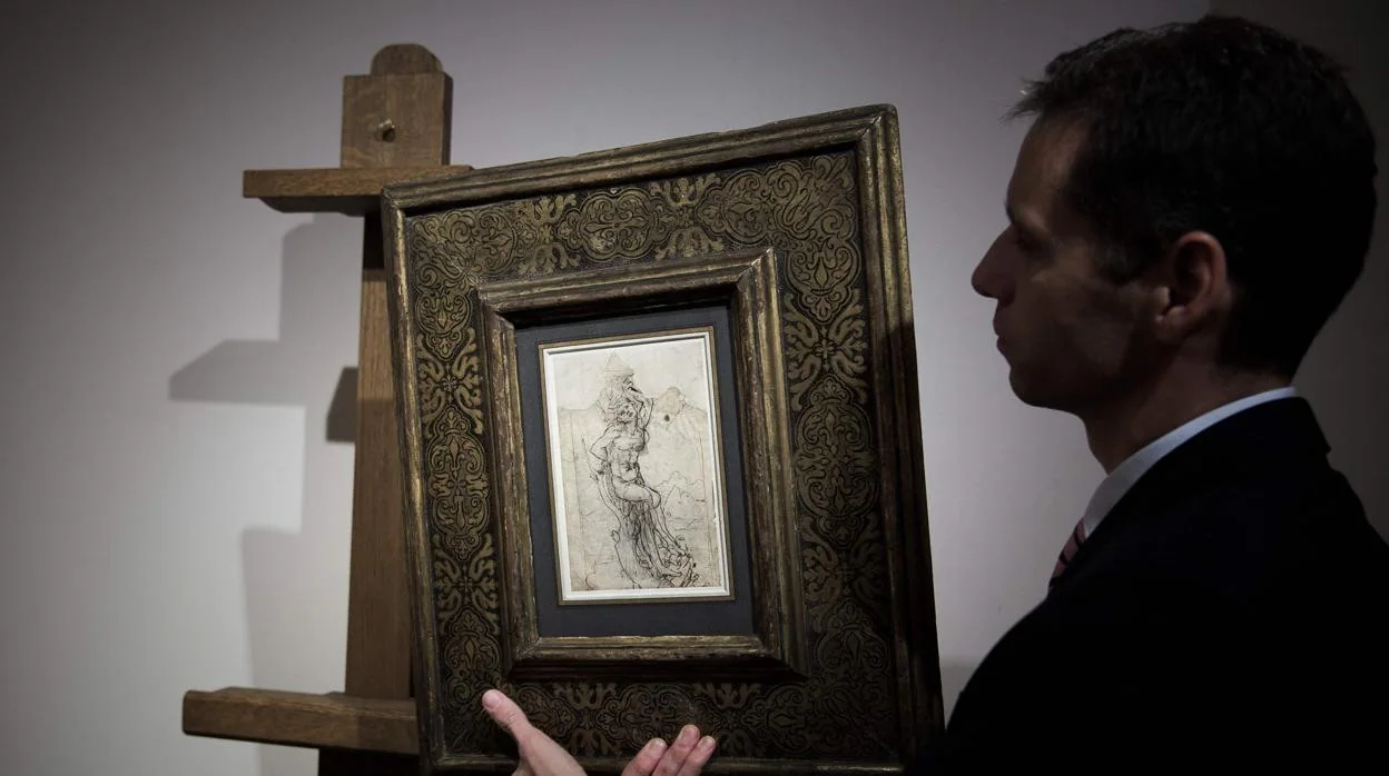 El dibujo de Leonardo da vinci se expone en la casa parisina de subastas Tajan