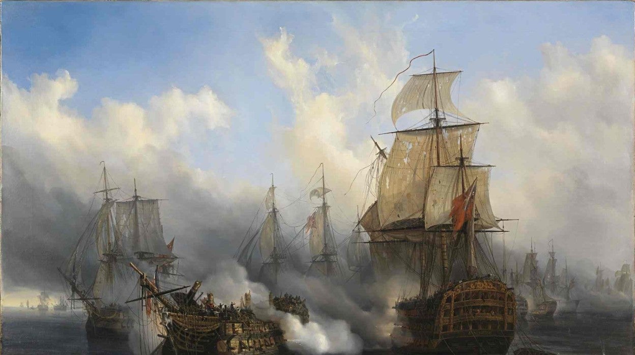 La batalla de Trafalgar recreada por Auguste Mayer