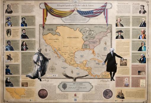 Mapa que muestra la expansión del Imperio español