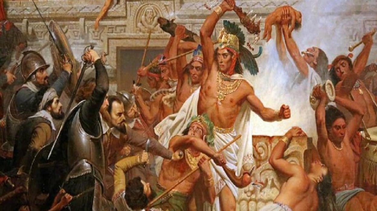 Detalle de ‘La captura de Moctezuma por Cortés’, de Van Beecq
