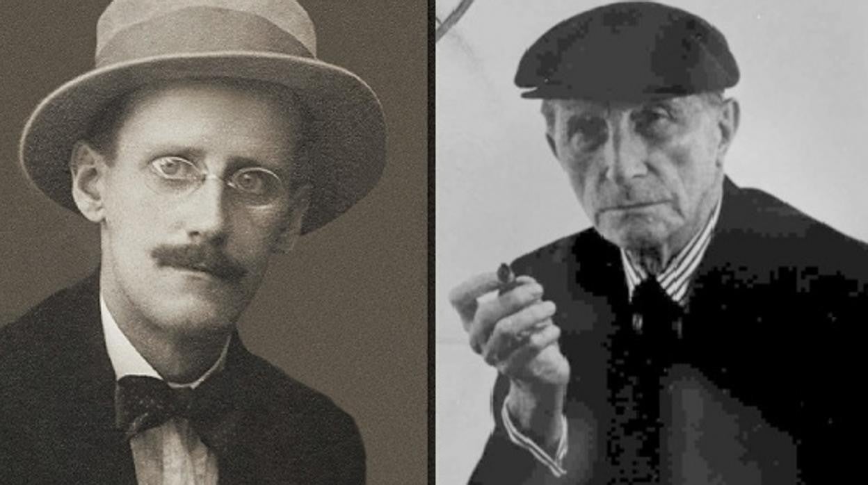 James Joyce (izquierda) y Marcel Duchamp