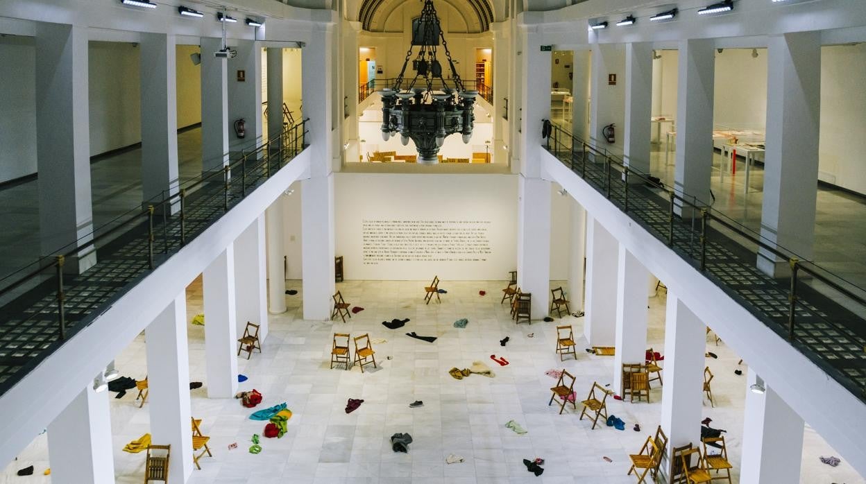 Un momento de 'Laughing Hole', en la inauguración de 'A escala humana' (Alcalá 31)