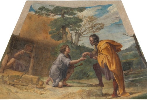 'San Diego de Alcalá recibiendo limosna'. Annibale Carracci y Francesco Albani