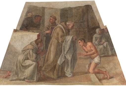 'San Diego de Alcalá recibe el hábito franciscano'. Annibale Carracci y Francesco Albani