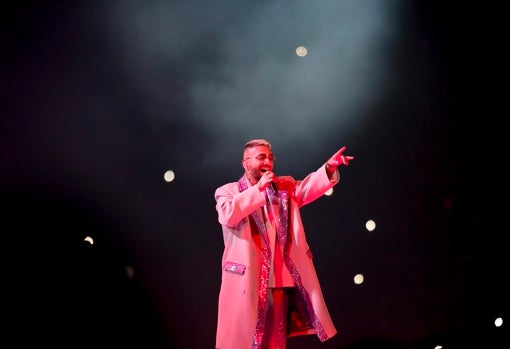 El cantante colombiano, durante su actuación