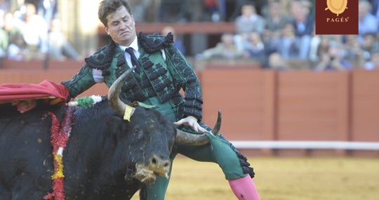 Un momento de la cogida en el tercero