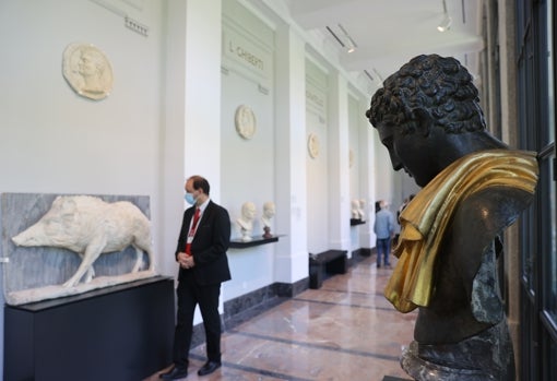 El jabalí es uno de los animales representados en la galería jónica norte del Prado, dedicada a la escultura