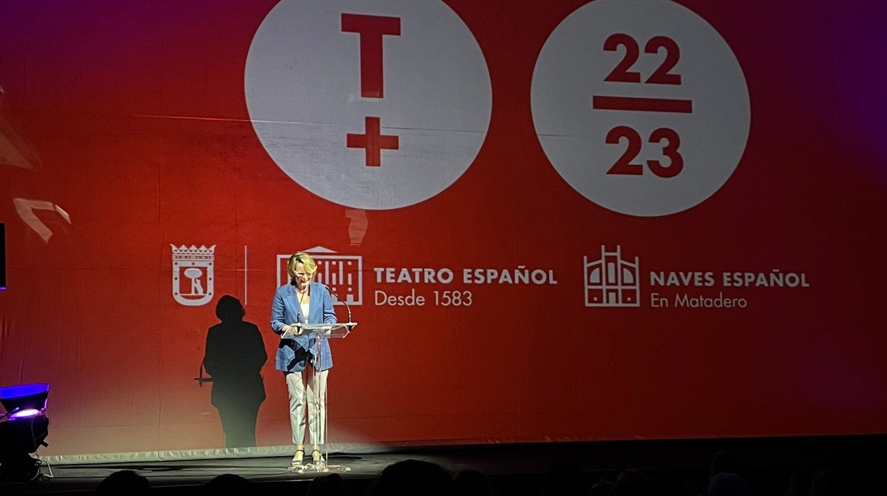 Natalia Menéndez, durante la presentación de la temporada del Teatro Español