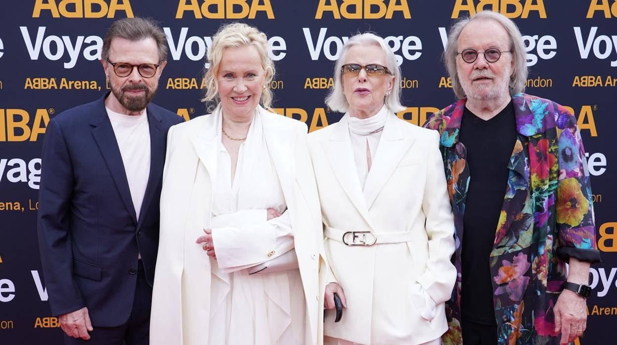 ABBA, juntos antes de la inauguración del espectáculo, el pasado jueves