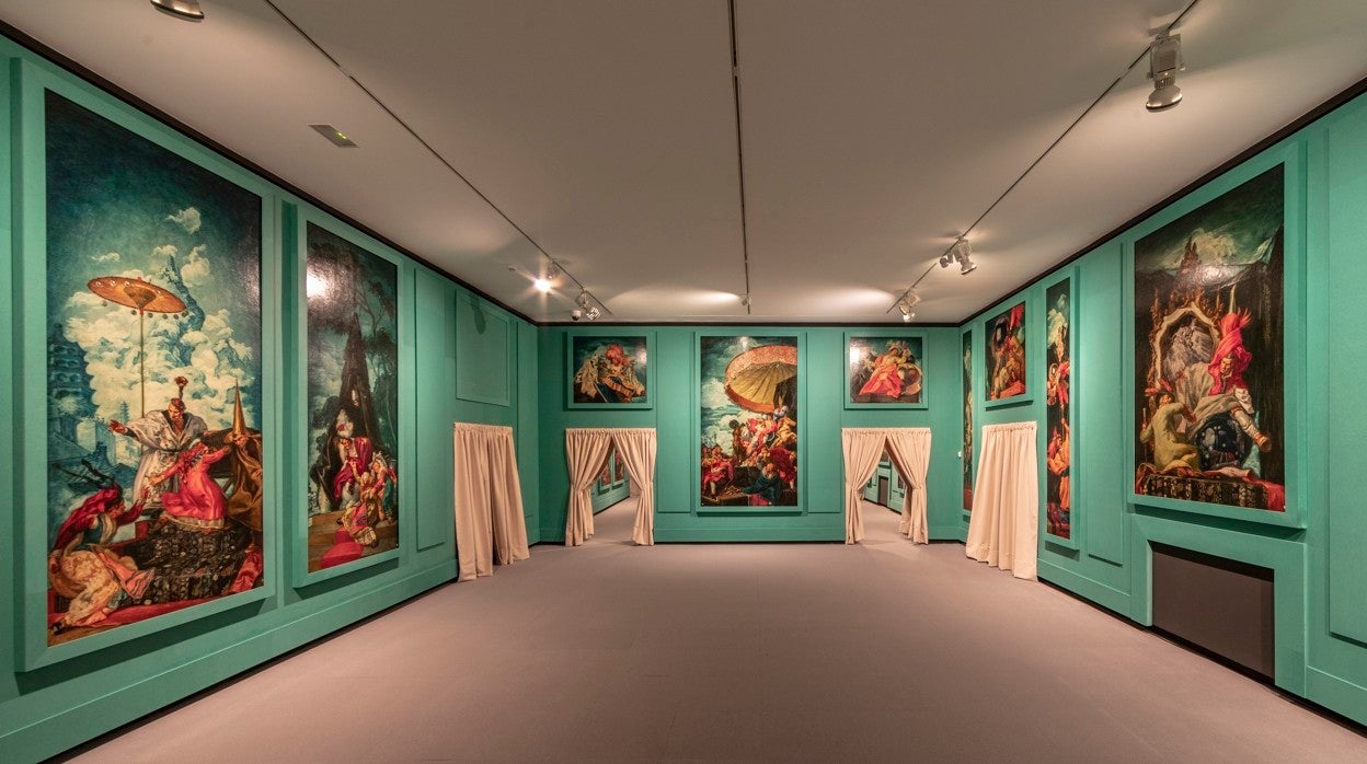 Paneles de la serie 'Los recuerdos maravillosos', de Sert, en la exposición