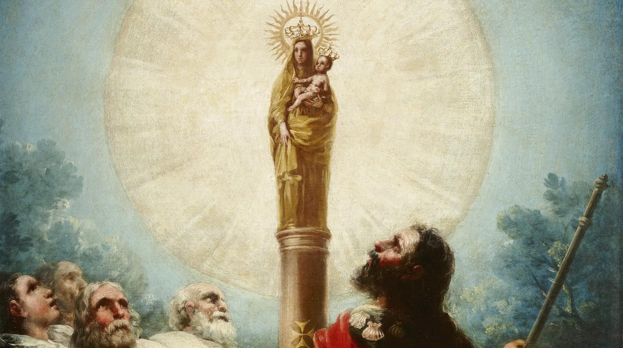 'Aparición de la Virgen del Pilar al apóstol Santiago y sus discípulos', de Goya. Detalle