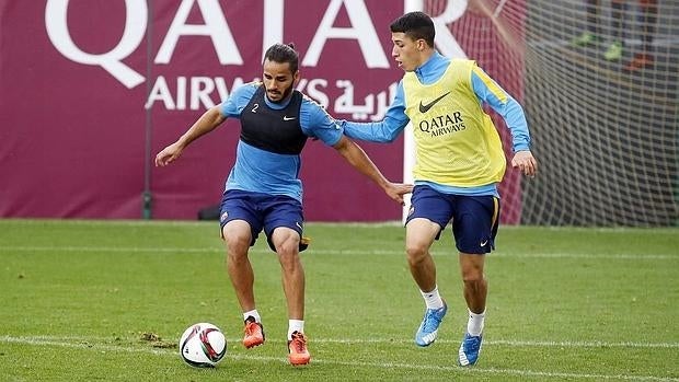 Douglas y Aitor, en el entrenamiento