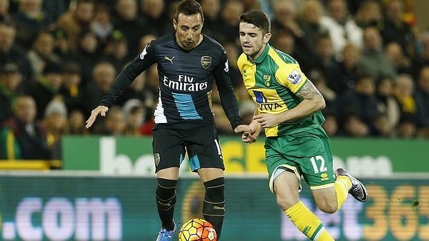 Cazorla, en el duelo contra el Norwich en el que cayó lesionado