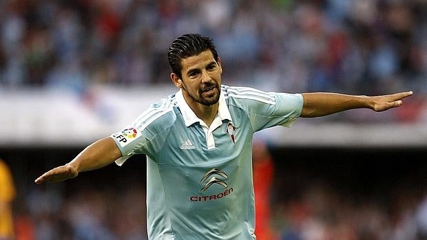 Nolito celebra un gol con el Celta