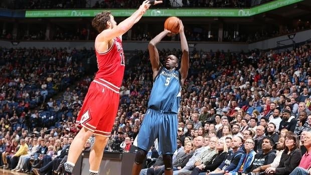 Pau, durante el partido contra Timberwolves