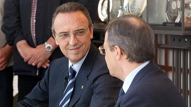 Joan Gaspart y Florentino Pérez, en una imagen de 2002