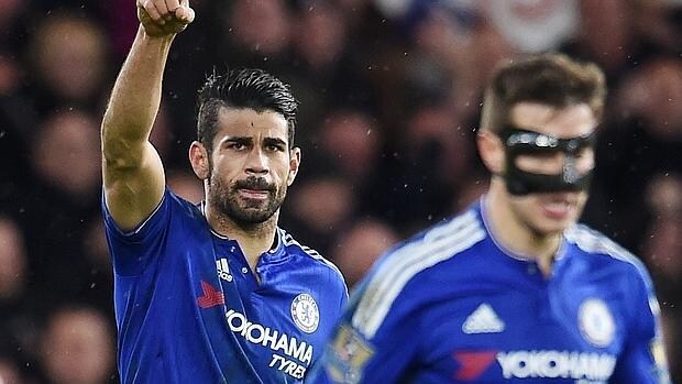 Diego Costa celebra un gol con el Chelsea