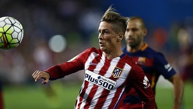 Torres, en el Atlético-Barcelona de Liga de esta temporada