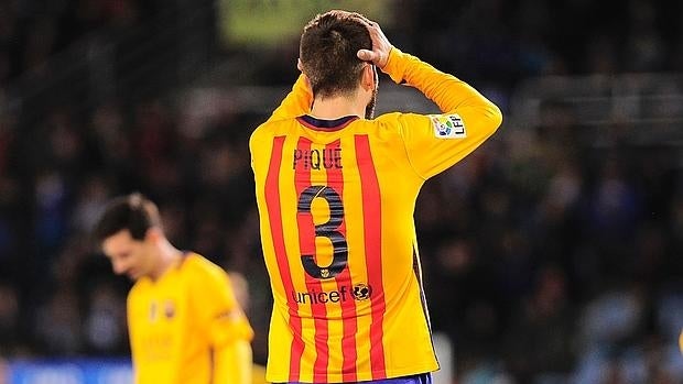 Piqué se lamenta en Anoeta