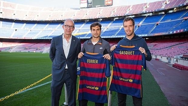 Cardoner, vicepresidente del Barcelona,, ha recibido a Ferrer y a Gasquet