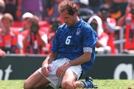 Baresi, desolado tras la final del Mundial de 1994