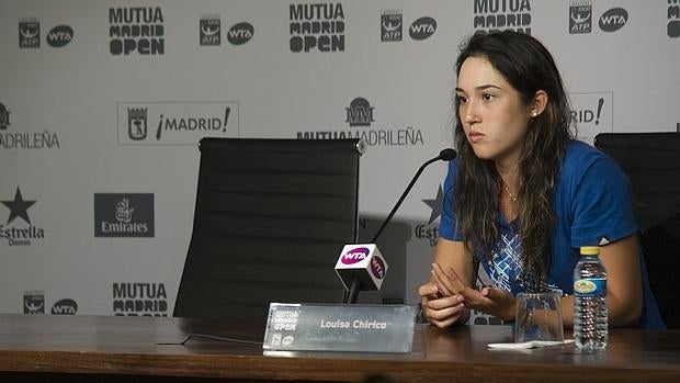 Louisa Chirico habla con la prensa tras su pase a semifinales en el Mutua Madrid Open