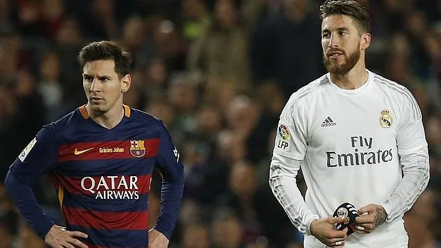 Messi y Ramos, en el partido de Liga jugado en el Camp Nou