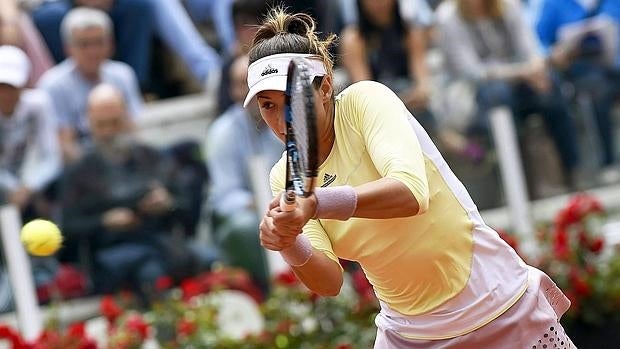 Garbiñe Muguruza, en el partido ante Ostapenko