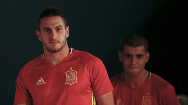 Koke, a su llegada a la rueda de prensa