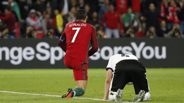 Cristiano Ronaldo, en un instante del partido frente a Austria