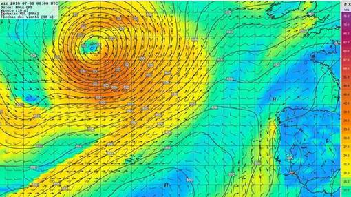 La flota con poco viento a 300 millas de Angra do Heroismo