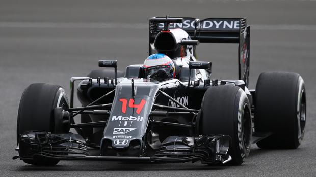 Fernando Alonso, en los segundos libres en Silverstone