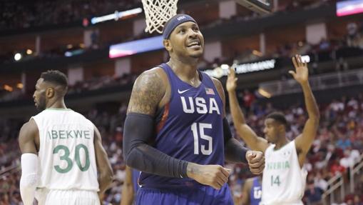 Carmelo Anthony, durante el amistoso ante Nigeria