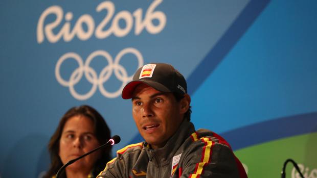 Rafa Nadal, en la rueda de prensa del equipo de tenis español en Río