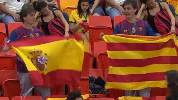 El asistente que cambió de bandera durante el encuentro de balonmano entre España y Montenegro