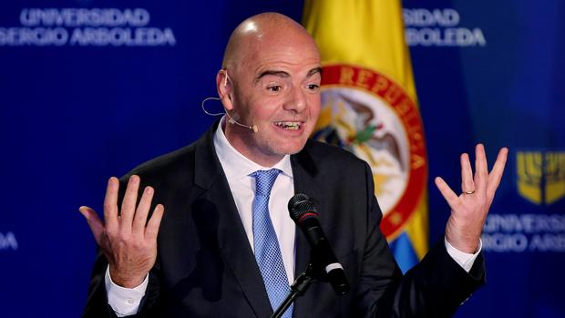 Gainni Infantino, durante su comparecencia en Colombia