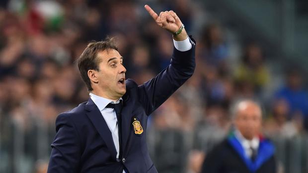 Julen Lopetegui, en un partido de la selección española