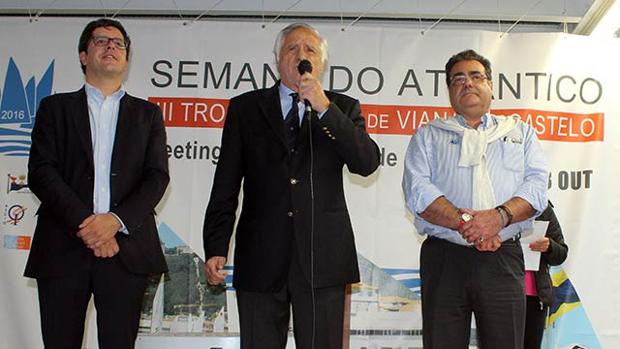 Secretario de Estado de Juventud y Deporte de Portugal, Joao Paulo Rebelo; Antonio Roquette, Presidente FPV; Manuel Villaverde, Presidente F.G.V.