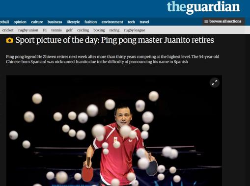 «Juanito» es la imagen del día en «The Guardian»